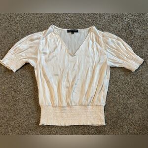 Catherine Malandrino Cream V-Neck Blouse